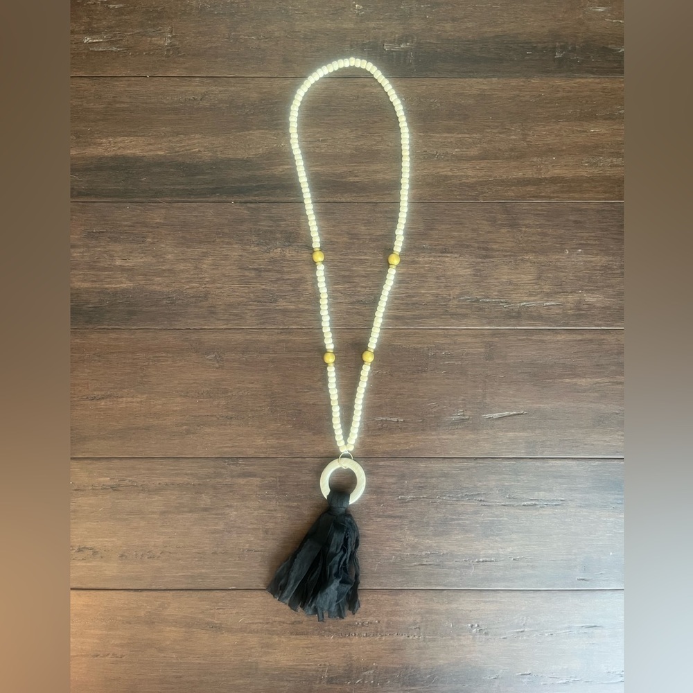 Buckhead Betties beaded necklace with fabric tassel. Brand new never worn.